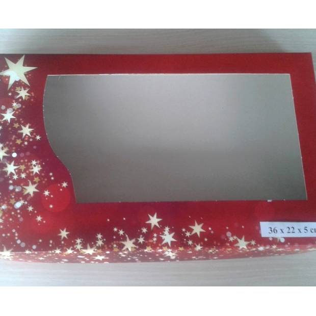Vianočná škatuľa na koláče červená 36 × 22 × 5 cm