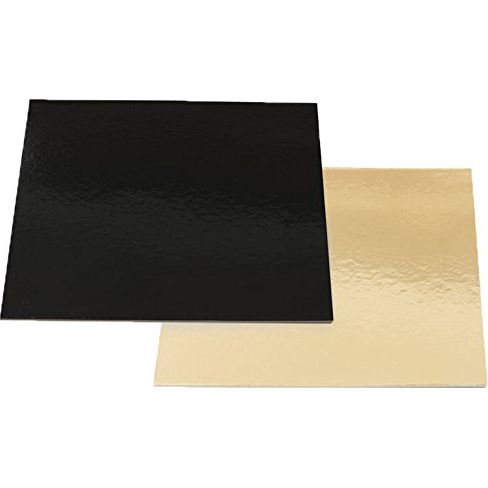 Podložka pod tortu štvorcová zlato-čierna 36 × 36 cm