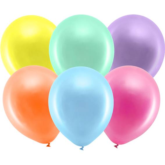 Metalické balóniky 23 cm 100 ks farebné