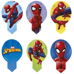 Jedlý papier zápich na muffiny Spiderman 10 ks, 6,5 x 4 cm