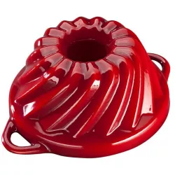 Eliška Litinová smaltovaná pekáč forma Malá bábovka GOURMETINA - Stínovo červená