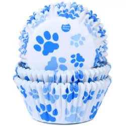 Modré tlapky košíčky na muffiny 50×33 mm