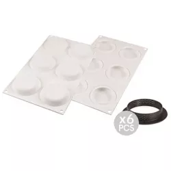 Set silikonová forma Chablon kulatý + formičky 6x 50ml
