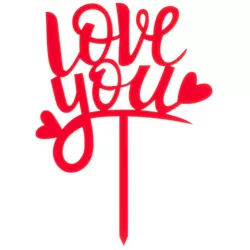 Dekorácia na tortu Love You 5 x 13 x 20 cm