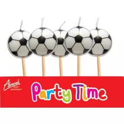 5 kusov narodeninových sviečok s futbalovým loptou