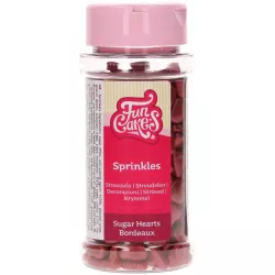 Cukrové dekorácie srdiečka burgundská 80 g