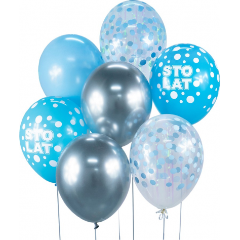 Sada modrých balónov 7ks