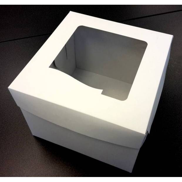 Dortová krabice bílá čtvercová s okénkem 10ks (25 x 25 x 19,5 cm) WR1 dortis