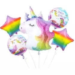 Fóliové balónky - sada jednorožec, narodeniny, 5 ks