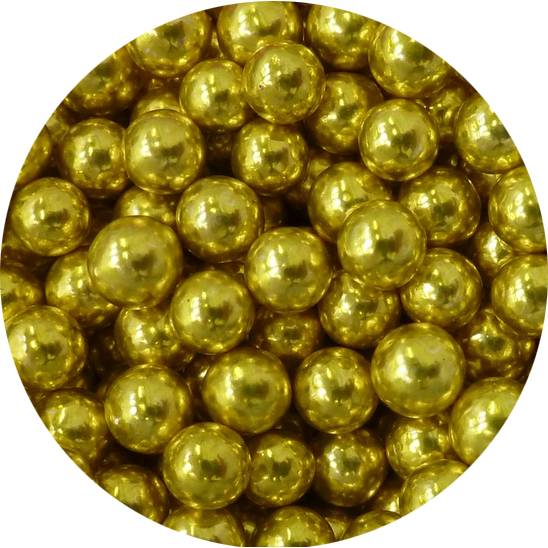 Cukrové korálky zlaté 6mm 80g