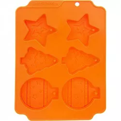 silikónová forma na pečenie, oranžová — Vianoce, 151768