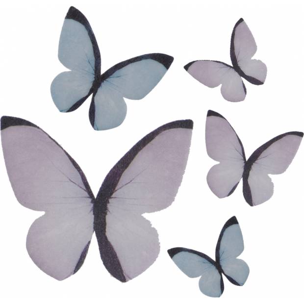 Motýli z potravinárskeho papiera 3-6cm 79ks