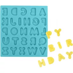 Silikónová formička abeceda gombíky 12x13 cm