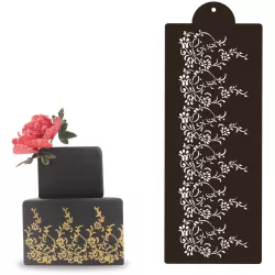 Stencil šablóna na tortu - kvety 30x12cm