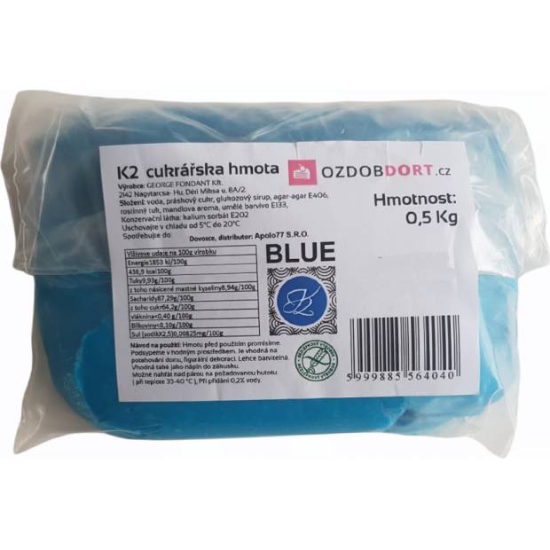 K2 Cake Coating 0,5 kg modrá
