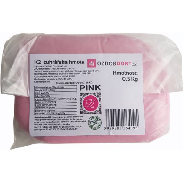 K2 Cake Coating 0,5 kg ružová