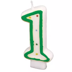 Narozeninová sviečka 7,3 cm s bodkami číslo 1 POZOR mix farieb