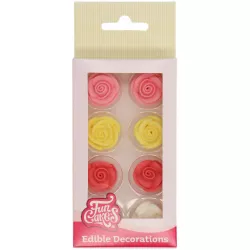 Cukrové zdobenie 8 ks farebné ruže