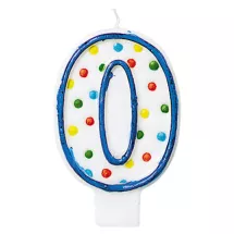 Narozeninová sviečka číslo 0 s tečkami 7,6 cm