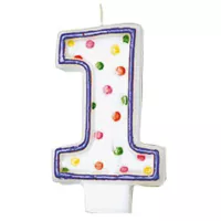 Narozeninová sviečka číslo 1 s tečkami 7,6 cm