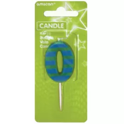 Farebná narodeninová sviečka 7,6 cm číslo 0