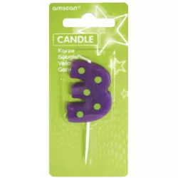 farebná narodeninová sviečka 7,6 cm číslo 3