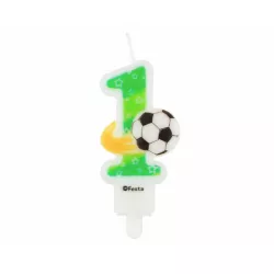 Sviečky na tortu číslica 1 futbal 7,8 cm