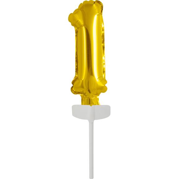 Fóliový balónik zlatý mini - topper na tortu číslo 1