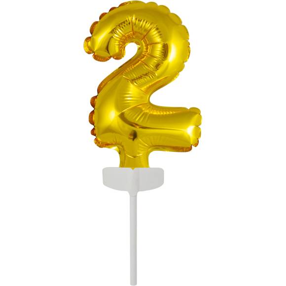 Fóliový balónik zlatý mini - topper na tortu číslo 2