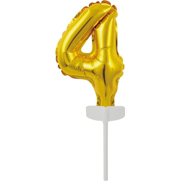 Fóliový balónik zlatý mini - topper na tortu číslo 4