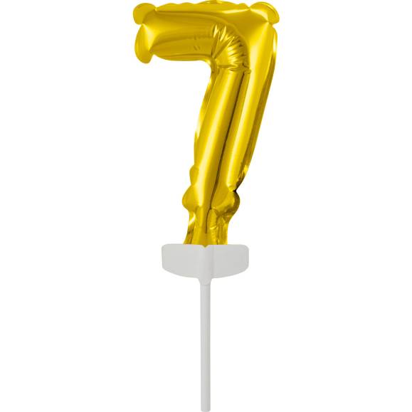 Fóliový balónik zlatý mini - topper na tortu číslo 7