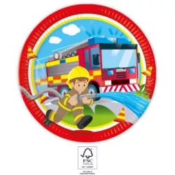 Papieren geplatný talíř na párty 23cm Hasiči