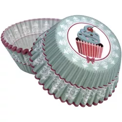 Košíčky na muffiny motiv cupcake modré (50 ks)
