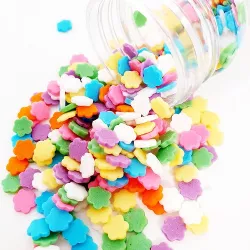 Cukrové zdobenie farebné kvietky 8 mm, 55 g