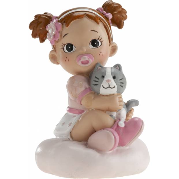 Figúrka dievčaťa s mačkou 10cm