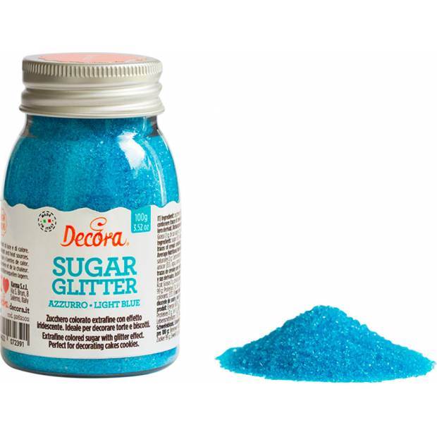 Dekoračný cukor 100 g modrý jemný