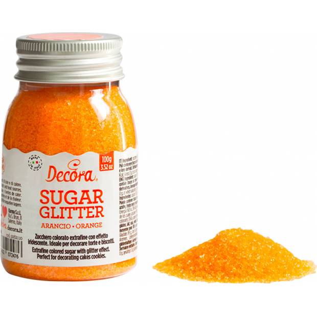 Dekoračný cukor 100 g jemný pomarančový