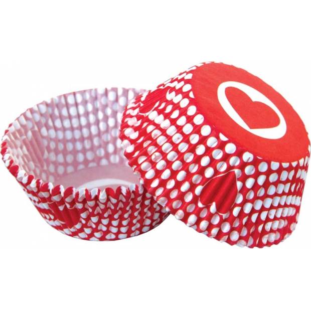 Košíky na muffiny so srdiečkami (50 ks)