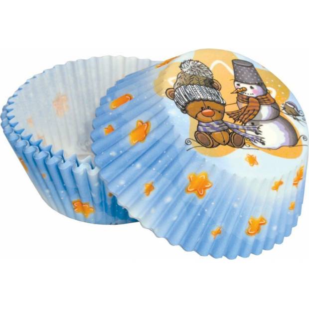 Košíky na muffiny so snehuliakom a medvedíkom (50 ks)