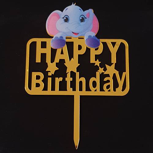 Topper na tortu šťastné narodeniny slona