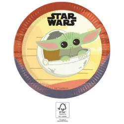Papierový talníček na párty 23 cm 8 ks Star Wars Yoda