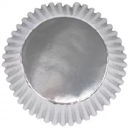 Strieborné metalické košíčky na cupcakes, 30 ks