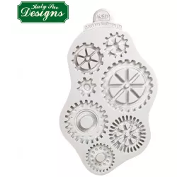 Silikónová forma „Distressed Cogs“ — ozubené kolieska, 16,5 × 10
