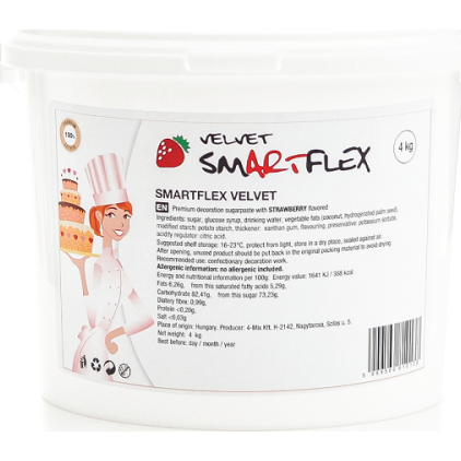 Smartflex Velvet Strawberry 4 kg (hmota na poťahovanie a modelovanie tort)