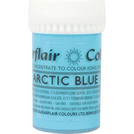 Sugarflair Perleťová gélová farba (25 g) Arktická modrá