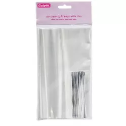 Sáčky celofánové so striebornou páskou 12x20 cm, 50 ks