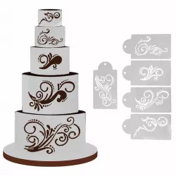 Stencil šablóna ornamenty 5 ks