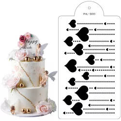 Stencil šablóna srdiečka 40x21 cm