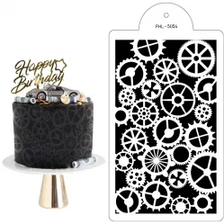 Stencil šablóna ozubené koliesá 40x21cm