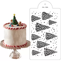 Stencil šablóna zasnečené stromčeky 40×21 cm